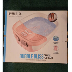 NIB Homedics Bubble Bliss Deluxe Foot Bath-Pink Foot Spa